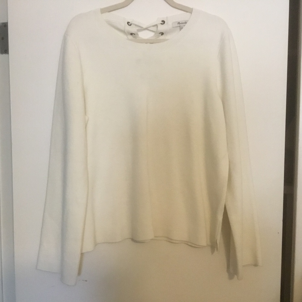 Madewell white cotton Sweater NWOT